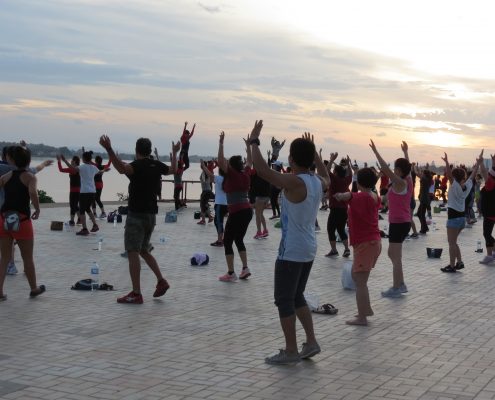 Laos dancing sunset